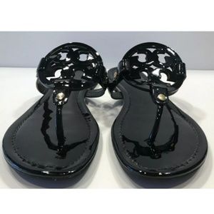 Tory Burch Miller Sandals Patent Leather Black